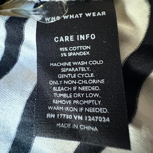 Who What Wear NWT Women's Plus 1X Off White & Black Stripe Off Shoulder Top - Picture 5 of 6